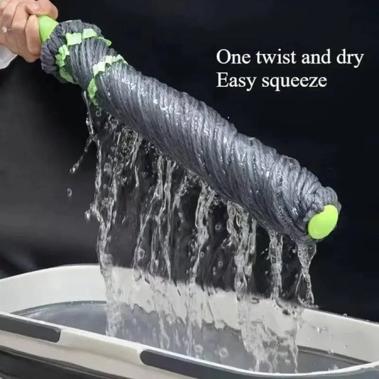 Microfiber Self Wringing Twist Mop with Adjustable Handle Floor Cleaning Mop Twist & Squeeze Wet and Dry Mop for Home and Office