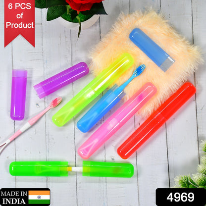Individual food-grade plastic toothbrush covers, ideal for protecting your brush while travelling.