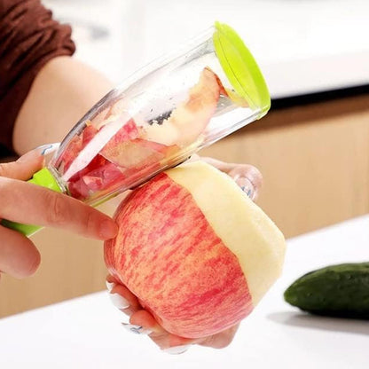 Smart Vegetable Peeler with container, ready for use in a modern kitchen.