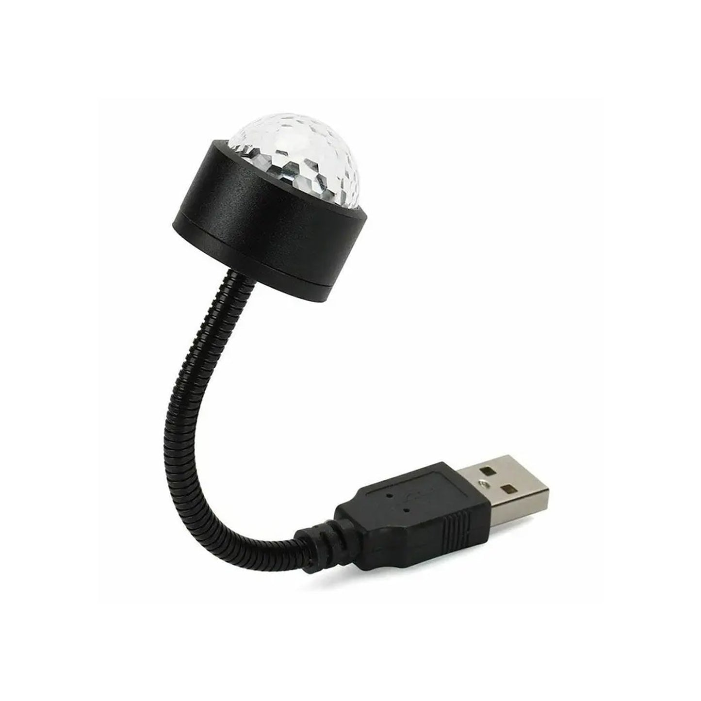 Flexible atmosphere strobe light creating dynamic patterns in a dark room.