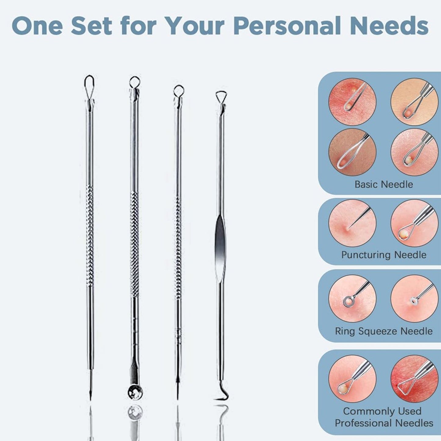 Ergonomic anti-slip handle of blackhead remover tool for secure grip and control