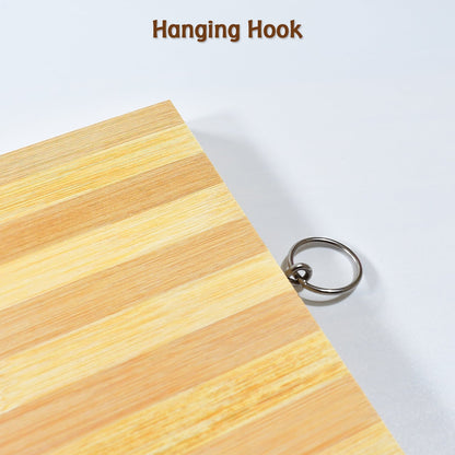 Eco-friendly wooden cutting board, gentle on knives.