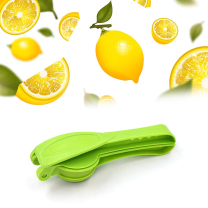 Hand holding the Quickslice 2-in-1 lemon squeezer, showing its comfortable usage.