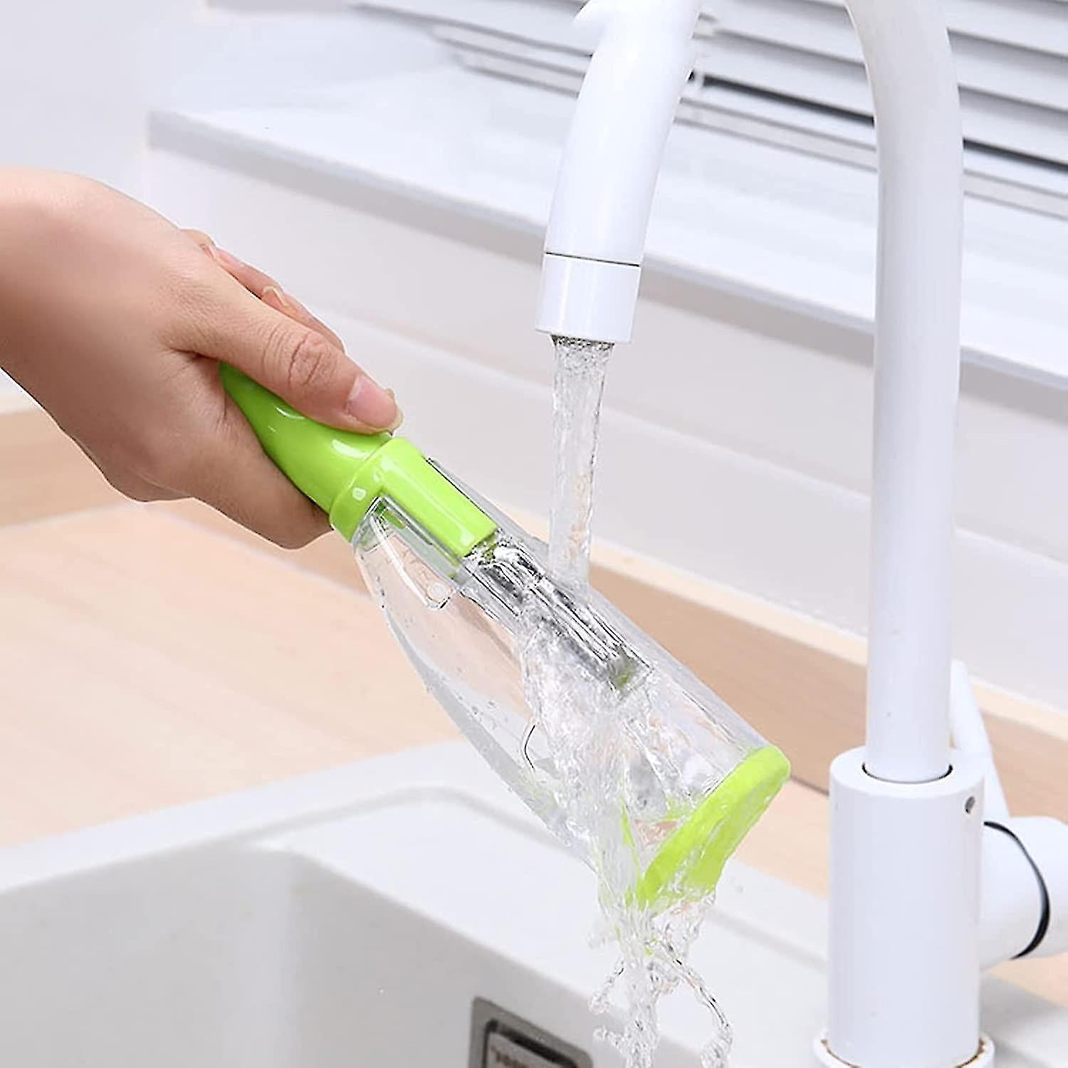 Stainless steel smart peeler demonstrating its efficient peeling action.