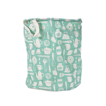Spacious collapsible laundry bag standing upright, showcasing its generous capacity.