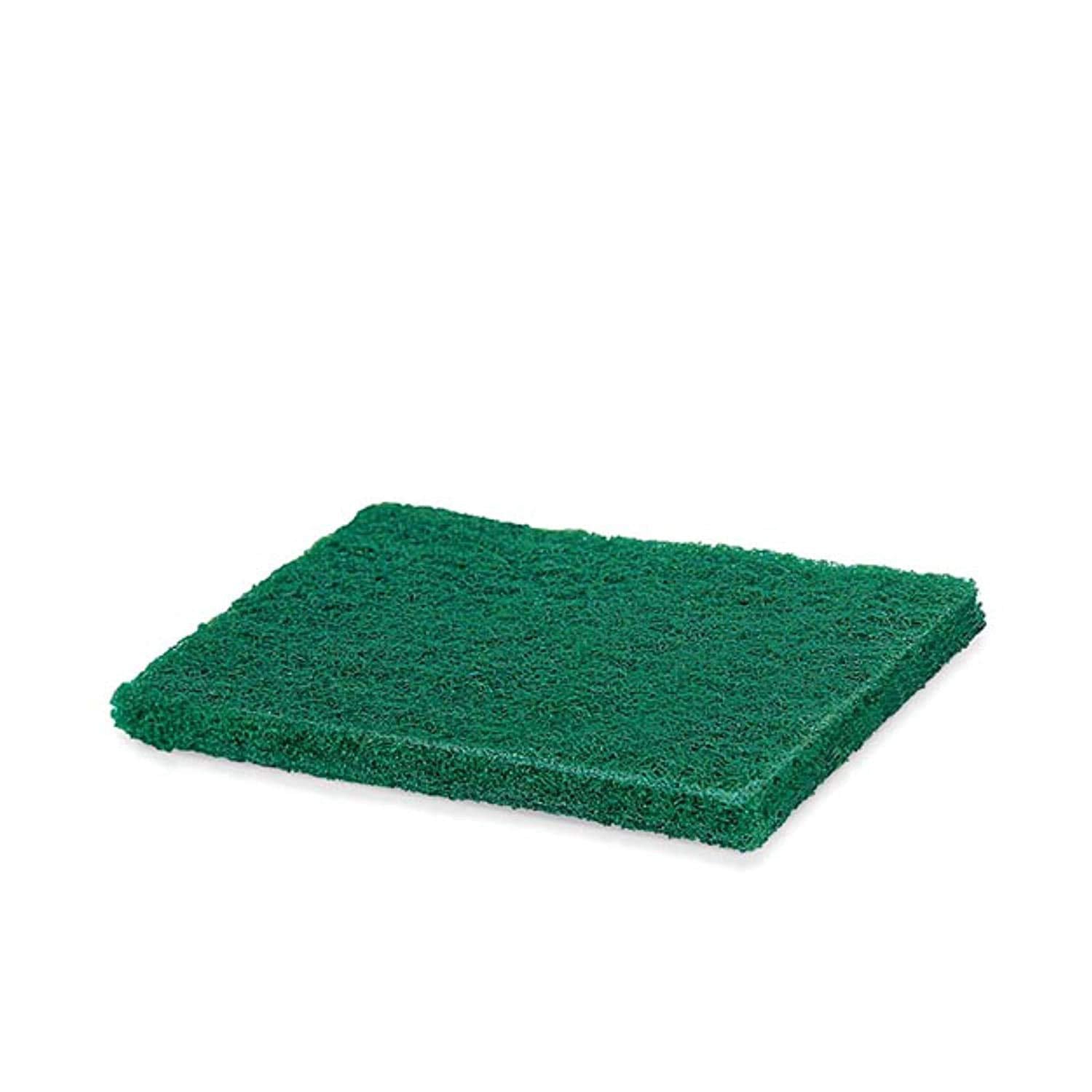 Stacked aqua green scrub sponge pads, ready for heavy-duty cleaning.