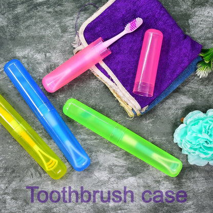 A set of four colorful toothbrush travel cases, ideal for hygiene.