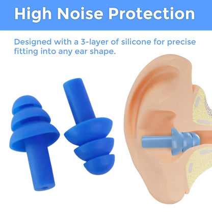 Pair of soft silicone swimming ear plugs for waterproof ear protection