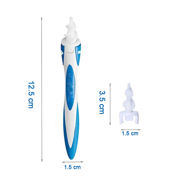 Side view of the silicone earwax remover, highlighting the flexible tips.