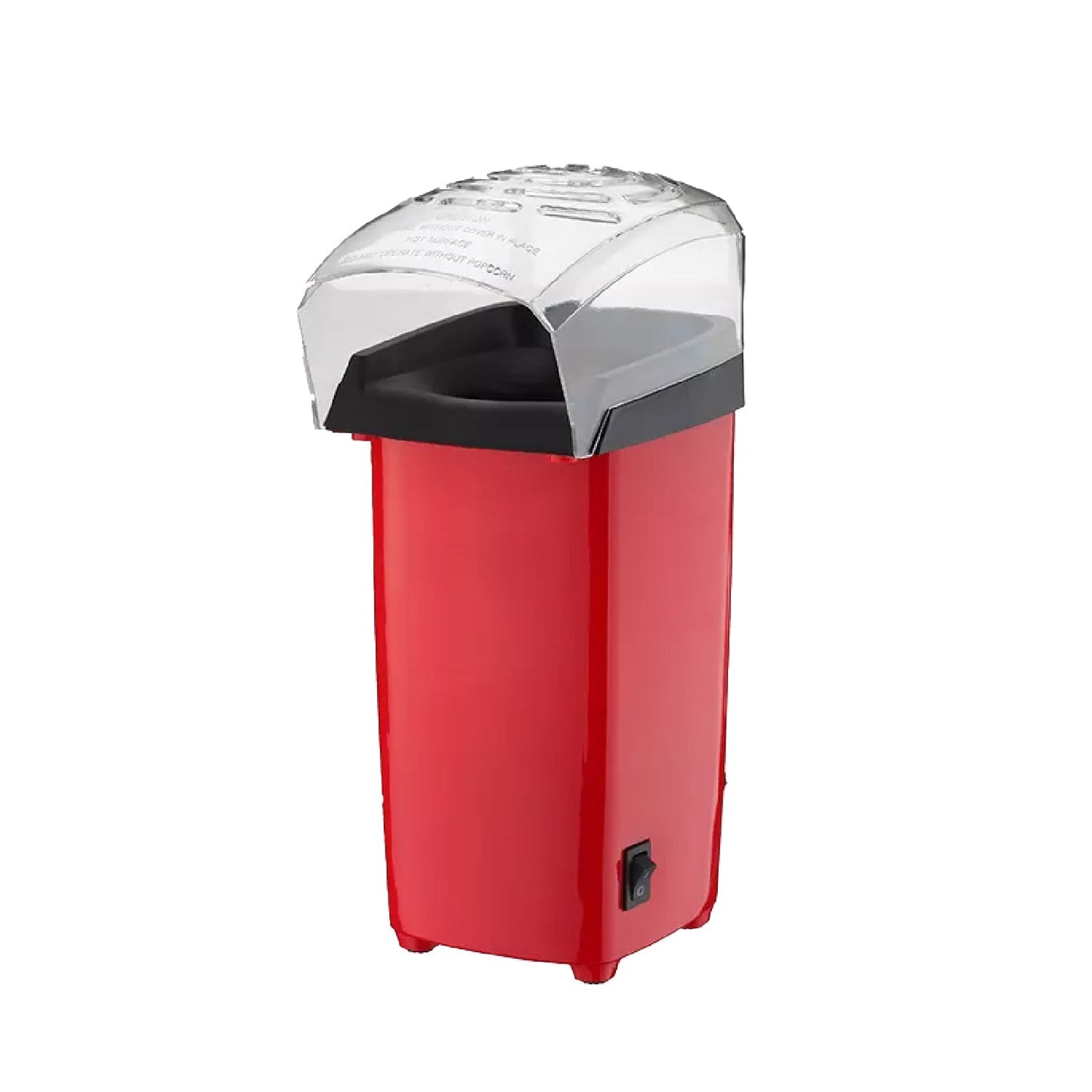 Popcorn maker machine with a clear top, ready for quick use.