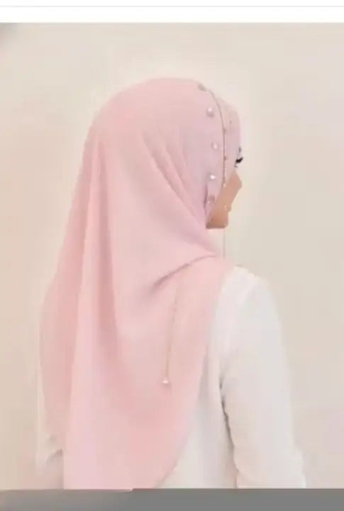 Brown Bridal Jhoomar Hijab for Women | Turkish Ready-to-Wear Chandelier Hijab | Wedding & Party Wear Designer Georgette Hijab